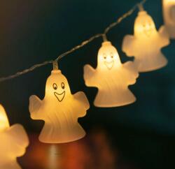  LED fényfüzér - szellem - 10 LED - 1, 1 méter - melegfehér - 3 x AA (glo-58222B)