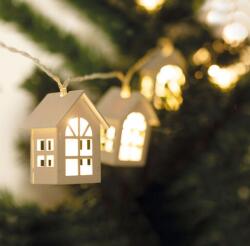  LED fényfüzér - házikó - 10 LED - 1, 35 méter - melegfehér - 2 x AA (Glo-56515)