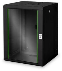 ASSMANN Professional Unique 19" 16U 820x600x600mm kétrészes üvegajtós fekete fali rack szekrény (DN-19 16-U-3-SW) - bestbyte