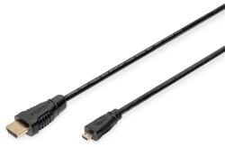 ASSMANN High Speed UHD 4K 3D 30Hz aranyozott Ethernet HDMI 1.4 - type D Micro usb kábel 1m (AK-330115-010-S) - bestbyte