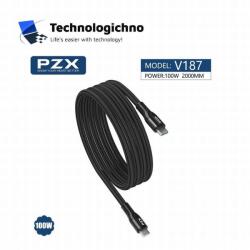 PZX Кабел PZX Type C - Type C 2m 100W - V187 (PZX V187)