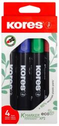 Kores Set 4 markere permanente Kores KO20764, 3 mm (KO20764)