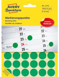 AVERY 3376 18mm 1056db-os zöld jelölőpont (3376) - megaplace