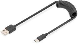 ASSMANN High Speed 2.0 USB type A - USB Type-C Spirálkábel 1m (AK-300430-006-S) - officedepot