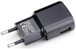  Hálózati töltő adapter, 5V / 1000 mAh, USB aljzat, microUSB kábellel, fekete