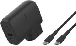 Belkin BoostCharge hibrid fali töltő power bankkal 25W-os USB-C port, 5000mAh + utazó adapterkészlet (BPZ003BT1MBK-B6)