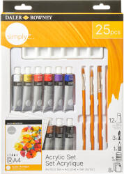 Daler-Rowney Simply Akril festékek készlete 12 x 12 ml (126500410)
