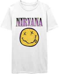 Nirvana Ing Xerox Happy Face Pink Unisex White L (NIRVTS15MW03)