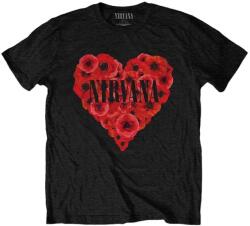 Nirvana Poppy Heart Black 2XL Ing (NIRVTS46MB05)