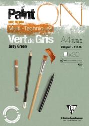 Clairefontaine Paint'On Pad Grey Green Glued Vázlatfüzet 30 A4 250 g (975705C)