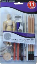 Daler-Rowney Simply Sketching Pencils Művész ceruza készlet 11 db (644200100)