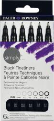 Daler-Rowney Simply Synthetic Fine Tip Cardboard Box Tintapatron Black 6 db (644300006)
