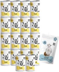 Paka Zwierzaka PEPE MONO PROTEIN Sertéshús (sertéshús) 18x400g + INGYENES ÁLLATPAKETT - Lio PEPE Bárány (báránytüdő) fagyasztva szárított csemege 50g