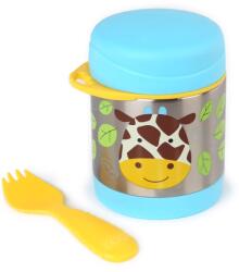 Skip Hop Zoo rozsdamentes acél ételtároló termosz evőeszközzel 325ml Zsiráf