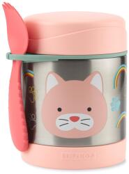 SKIP HOP Zoo rozsdamentes acél ételtároló termosz evőeszközzel 325ml Cica