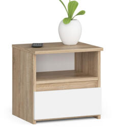 AKORD Furniture Factory Éjjeliszekrény polccal és fiókkal 40 x 40 x 35 cm AKORD CL1 - sonoma tölgy/fehér (AK-218440) - inlea