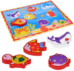 Inlea4Fun Fa formaberakó puzzle 8 darabos Inlea4Fun - tengeri élőlények (JO-ZA5254)