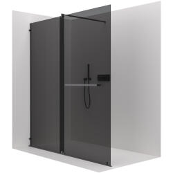 Cerano - Zuhany paraván Medin L/P - matt fekete, grafit üveg - 140x195 cm - kétrészes toló, CER-CER-478048 (CER-CER-478048)
