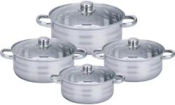 Bachmayer 4 db rozsdamentes acél serpenyős készlet tetővel BM-3012, 24-26-28-30cm/4, 5-5, 8-7, 4-9, 2L (BM-3012)