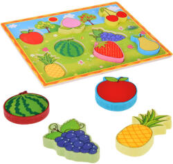 Inlea4Fun Puzzle educativ din lemn, - Inlea4Fun ZA5255 - 8 piese/ fructe (JO-ZA5255) Puzzle