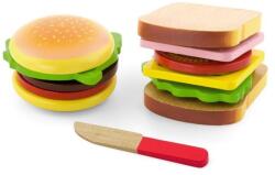 Viga Toys Set hamburger si sandvis din lemn (VIG50810)