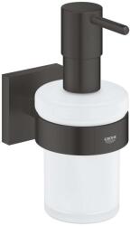 GROHE QuickFix Start Cube - Szappanadagoló tartóval, üveg/matt fekete 410982430 (410982430)