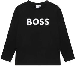 HUGO BOSS gyerek pamut hosszú ujjú felső fekete, nyomott mintás - fekete 108