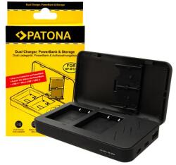 Patona kettős töltő Fuji NP-W126 FinePix számára power bank funkcióval és memóriakártya tárolóval (PT-1720)