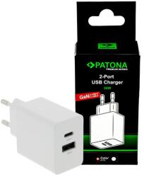 PATONA Premium GaN PD35W fali adapter white 1xUSB-C 1xUSB-A PD3.0 QC3.0 (PT-2646)