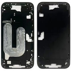 Apple iPhone 16 Plus EU verzió középső keret, oldalgombokkal és sim kártya tartó tálcával, fekete (OEM)