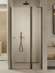 NEW TRENDY New Soleo Gunmetal Brushed zuhanyajtók 110 cm dönthető grafit csiszolt/átlátszó üveg D-0562A (D0562A)