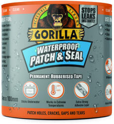 Gorilla Glue Gorilla WATERPROOF PATCH & SEAL TAPE CLEAR átlátszó 2, 4m x 100mm Vízálló Foltozó és Tömítő Ragasztószalag (3044751)