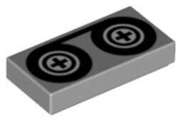 LEGO® csempe 1 x 2, dekorált, kazetta mintával (4224701)