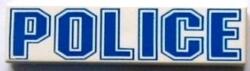 LEGO® csempe 1 x 4, "POLICE" felirattal (2431px14whi)