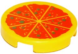 LEGO® csempe kerek, 2 x 2, dekorált, pizza mintával (6102555)