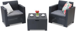 BICA Nebraska Terrace Box 2 Bica antracit technorattán kerti bútorok, ládával (BC9073ANTbox)