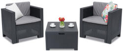 BICA Colorado Terrace Box 2 Bica antracit technorattán kerti bútorok, ládával (BC9021ANTbox)