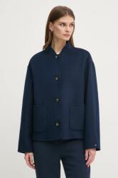 Tommy Hilfiger gyapjú dzseki sötétkék, átmeneti, WW0WW44978 - sötétkék 42
