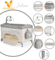 Cangaroo Indiana 2 szintes utazóágy tároló rekeszes szürke