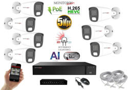  MS - AI Hybrid Light IP kamerarendszer 7 kamerával switchel 5 Mpix WT - 6143k7B