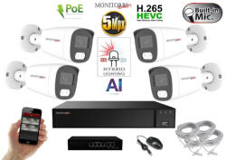  MS - AI Hybrid Light IP kamerarendszer 4 kamerával switchel 5 Mpix WT - 6143k4B