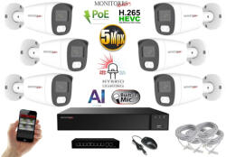 MS - AI Hybrid Light IP kamerarendszer 6 kamerával switchel 5 Mpix WT - 6143k6B
