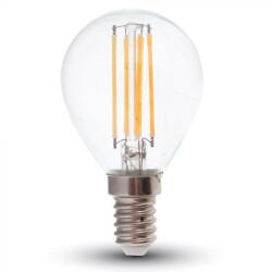 V-TAC Átlátszó LED izzó filament COG E14 P45 6W 6500K kisgömb - 212847 - v-tachungary