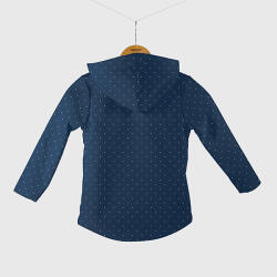 Takoy Panel szabásmintával 140-es softshell kabát fehér pöttyök sötétkék alapon