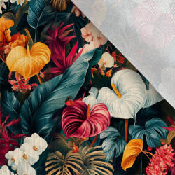 Takoy French terry Takoy 150cm flori tropicale colorate