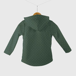 Takoy Panel szabásmintával 152-es softshell kabát fehér pöttyök sötétzöld alapon