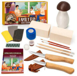 BeaverCraft Set de sculptura ciuperca BeaverCraft DIY09 Family Fun, 26 piese (BVRCDIY09)