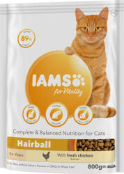 Iams Vitality száraz macskaeledel adult hairball csirke 800g