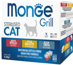 Monge Grill macska tasak MP steril 12x85g