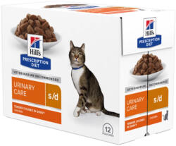 Hill's Hill's Prescription Diet macska tasak MP húgykő ellen s/d csirke 12x85g